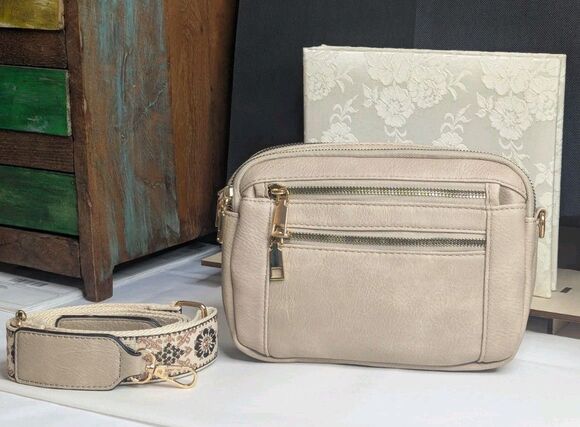 Unbranded Handbags - Crossbody Bag - Beige, Casual, Small